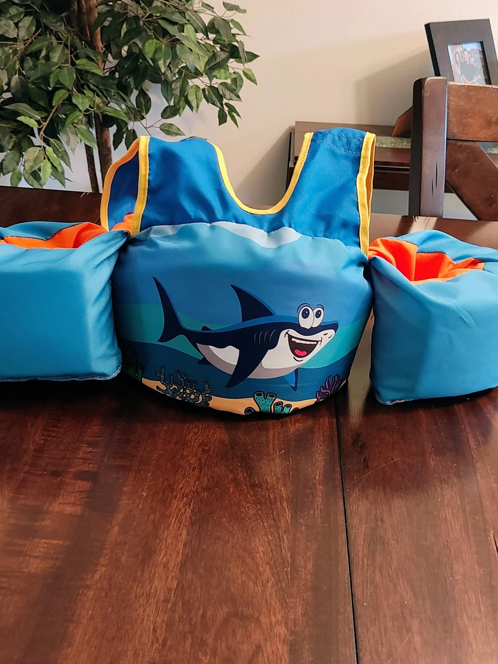 Blue Shark Kids Swim Bib with Arm Floaties